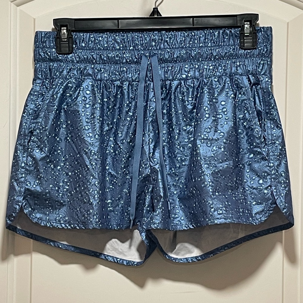 🫧 Zyia Womens Large Athletic Running Blued Steel Bubbles Hi-Rise Bomber Short - Picture 3 of 12